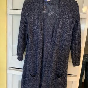 Chico's Blue Cardigan Sweater with Textured Knit